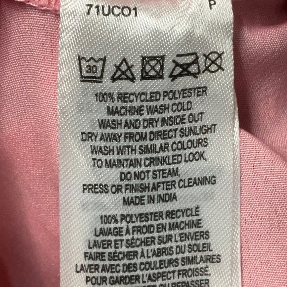 French Connection Fotini Recycled Hallie Tiered Mini Dress in Sea Pink Size 6 US - Picture 8 of 11